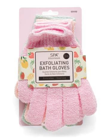 Spa Solutions Exfoliating Bath Gloves (Pack de 3)