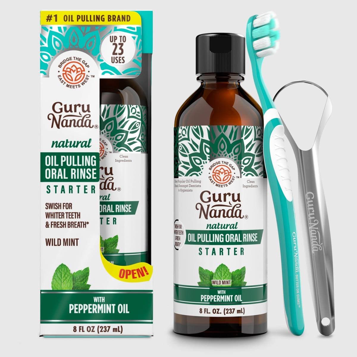 GuruNanda Oil Pulling Oral Rinse Starter – Wild Mint